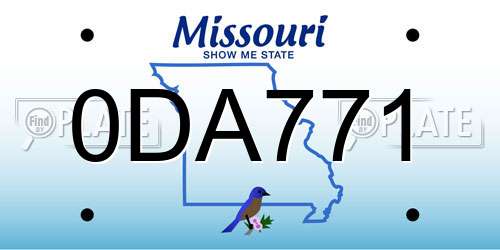 0DA771 Missouri License Plate