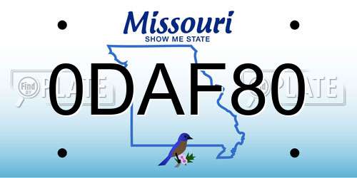 0DAF80 Missouri License Plate