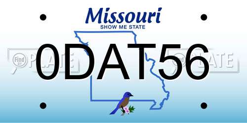 0DAT56 Missouri License Plate