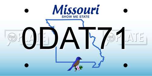 0DAT71 Missouri License Plate