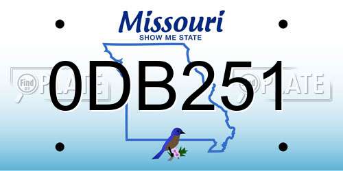 0DB251 Missouri License Plate