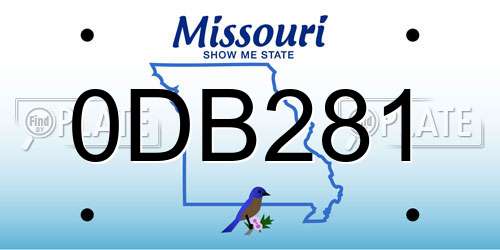 0DB281 Missouri License Plate