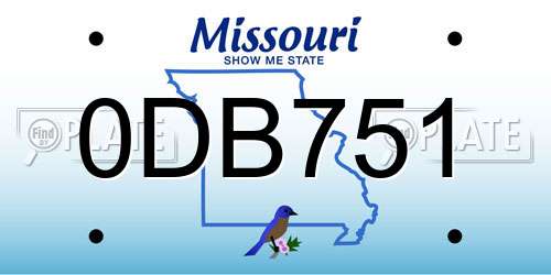 0DB751 Missouri License Plate