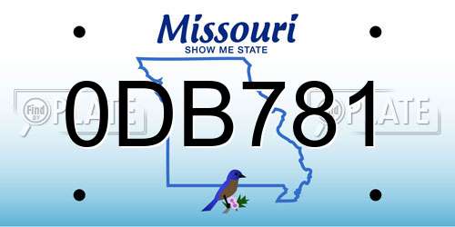 0DB781 Missouri License Plate