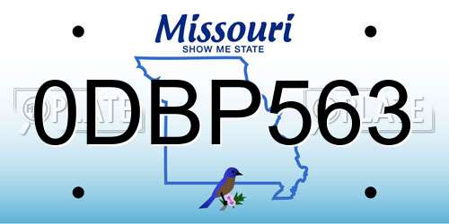 0DBP563 Missouri License Plate