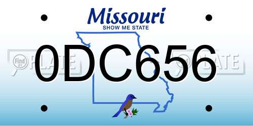 0DC656 Missouri License Plate