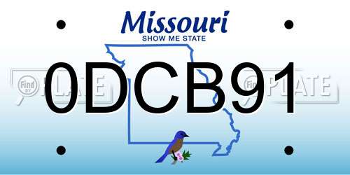 0DCB91 Missouri License Plate