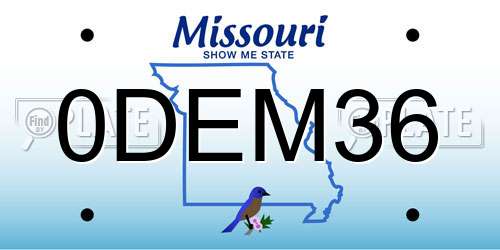 0DEM36 Missouri License Plate