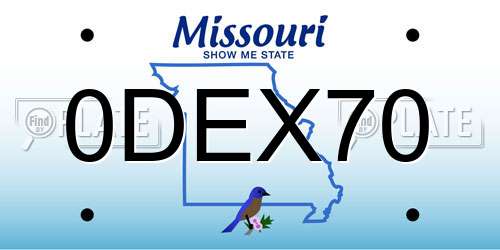 0DEX70 Missouri License Plate