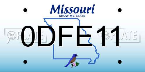 0DFE11 Missouri License Plate