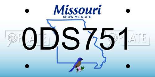 0DS751 Missouri License Plate
