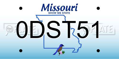 0DST51 Missouri License Plate