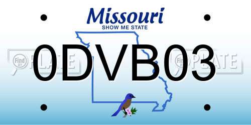 0DVB03 Missouri License Plate