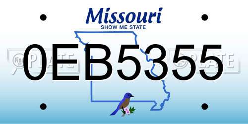 0EB5355 Missouri License Plate