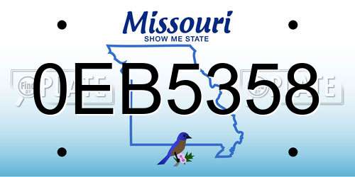 0EB5358 Missouri License Plate