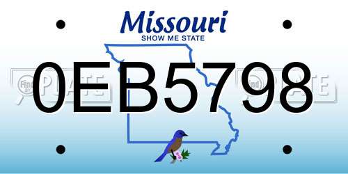 0EB5798 Missouri License Plate