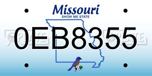 0EB8355 Missouri License Plate