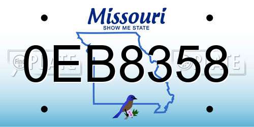 0EB8358 Missouri License Plate