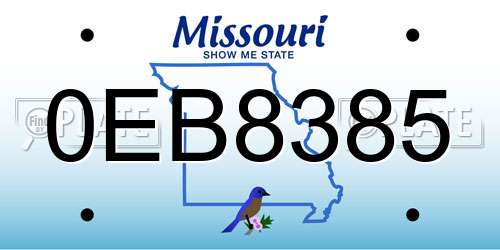 0EB8385 Missouri License Plate