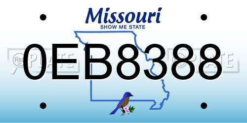 0EB8388 Missouri License Plate