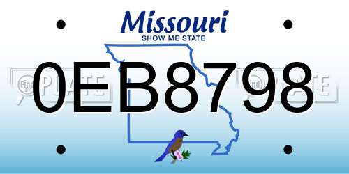 0EB8798 Missouri License Plate