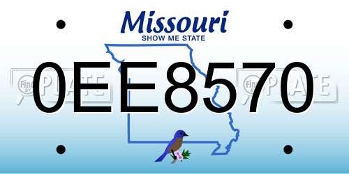 0EE8570 Missouri License Plate