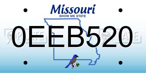 0EEB520 Missouri License Plate