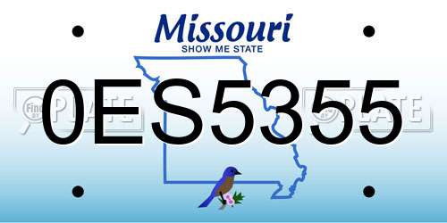 0ES5355 Missouri License Plate