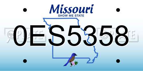 0ES5358 Missouri License Plate