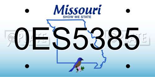0ES5385 Missouri License Plate