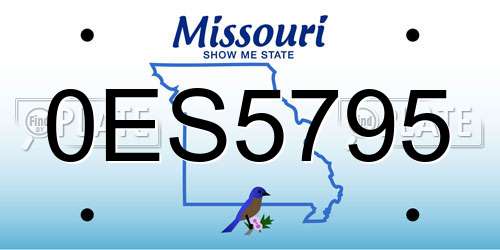 0ES5795 Missouri License Plate