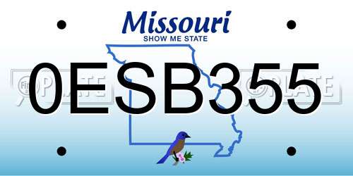 0ESB355 Missouri License Plate