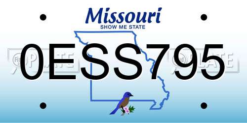 0ESS795 Missouri License Plate