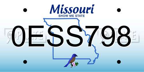 0ESS798 Missouri License Plate