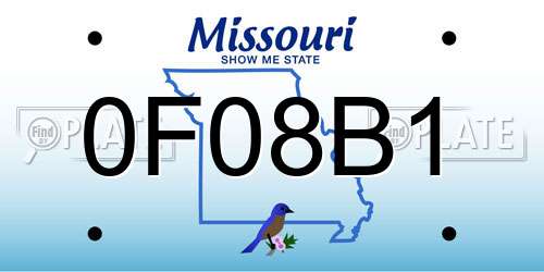 0F08B1 Missouri License Plate