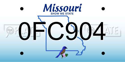 0FC904 Missouri License Plate