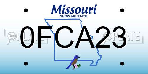 0FCA23 Missouri License Plate