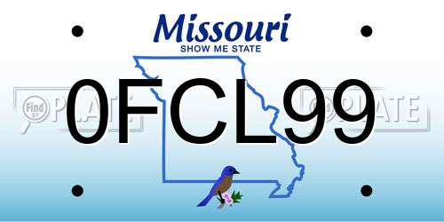 0FCL99 Missouri License Plate