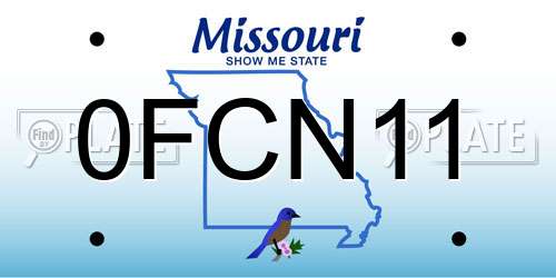 0FCN11 Missouri License Plate