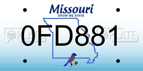 0FD881 Missouri License Plate