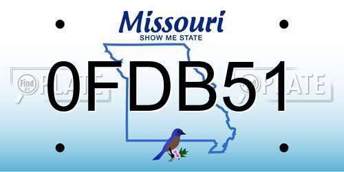0FDB51 Missouri License Plate
