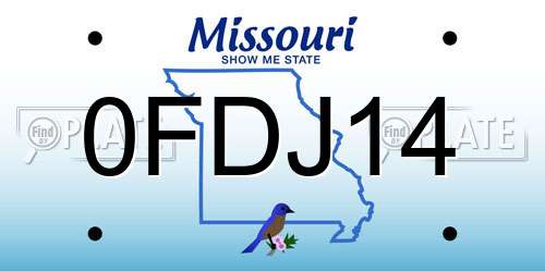0FDJ14 Missouri License Plate