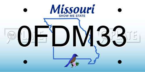 0FDM33 Missouri License Plate