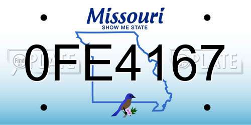 0FE4167 Missouri License Plate