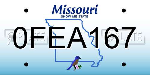 0FEA167 Missouri License Plate