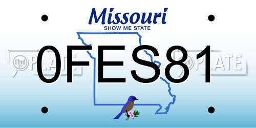 0FES81 Missouri License Plate