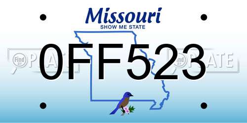 0FF523 Missouri License Plate