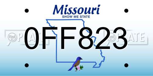 0FF823 Missouri License Plate