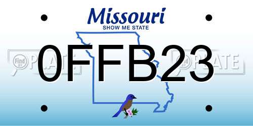 0FFB23 Missouri License Plate