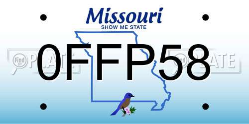 0FFP58 Missouri License Plate